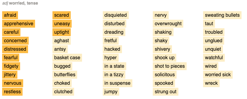 Munching synonyms that belongs to phrases