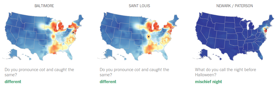 New York Times Dialect Map Language Log » Interactive Dialect Map