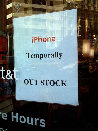 iPhone temporally out stock