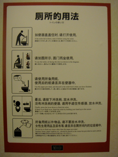 Language Log » Chinese, English, and Japanese toilet instructions